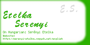 etelka serenyi business card
