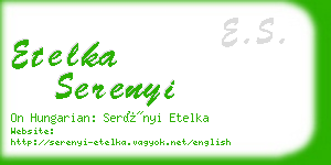 etelka serenyi business card